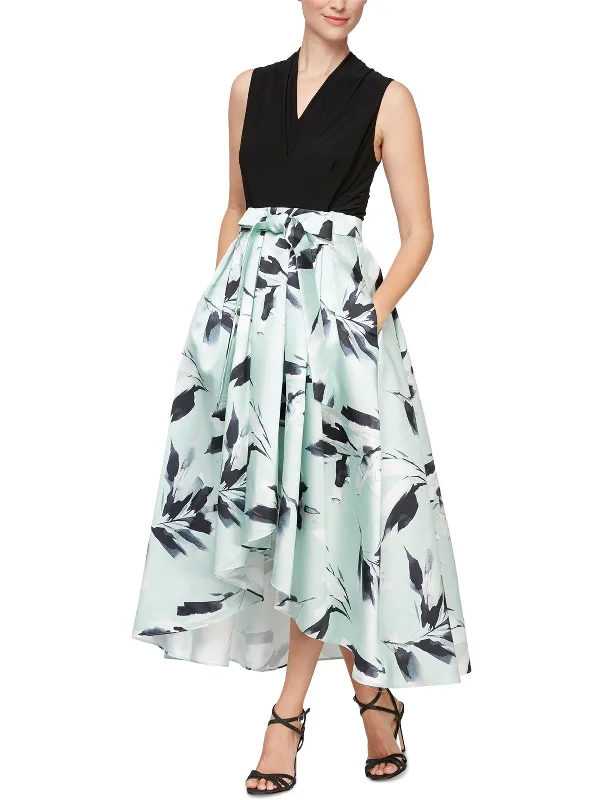 Special Promotion Womens V-Neck Hi-Low Evening Dress