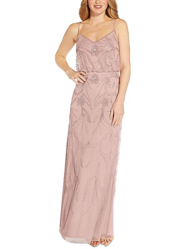 Price Break Womens Sequined Maxi Evening Dress