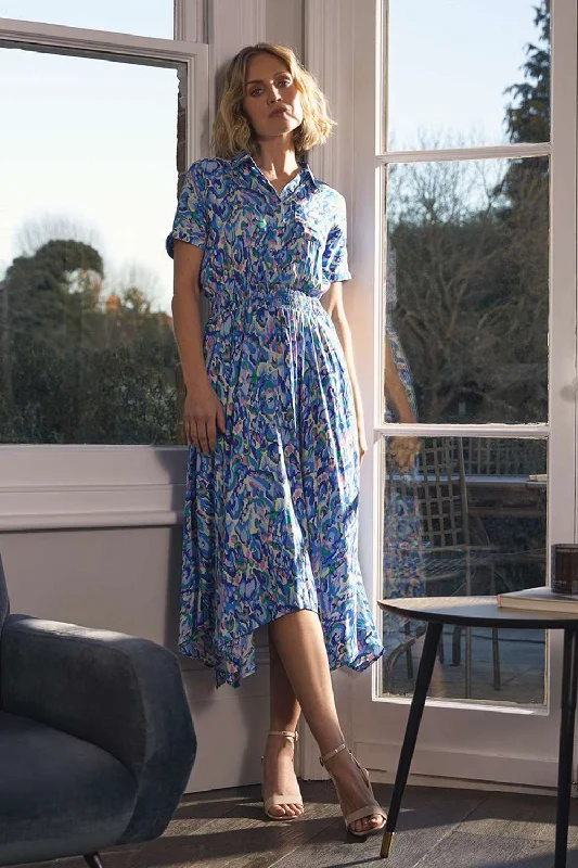 Clearance Sale Printed Asymmetric Midi Dress