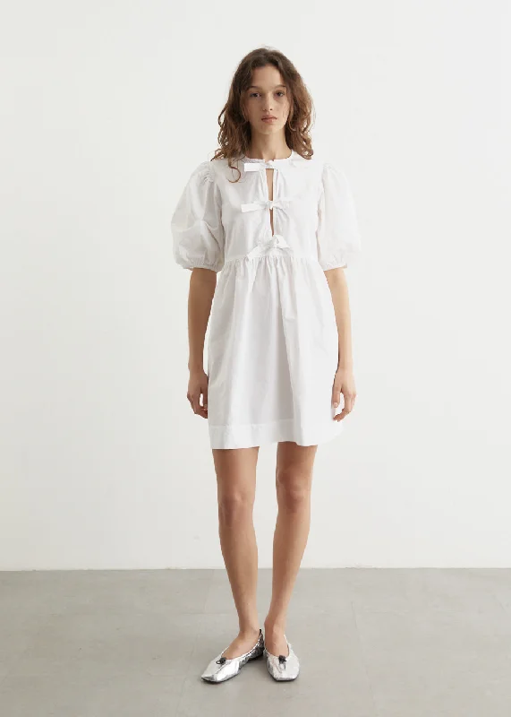 Buy Now Cotton Poplin Tie String Mini Dress