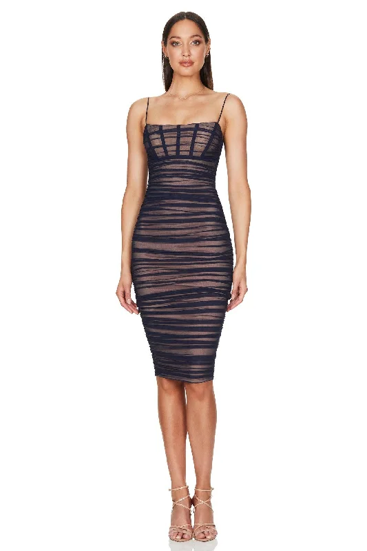 Bargain Blast Nookie Eden Midi Dress - Navy