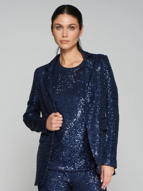 Instant Discount Andrea Sequin Jacket - Navy