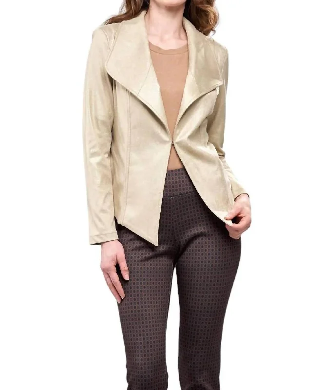 TIME-Limited Offer Metallic Vegan Leather Jacket In Light Liquid Gold