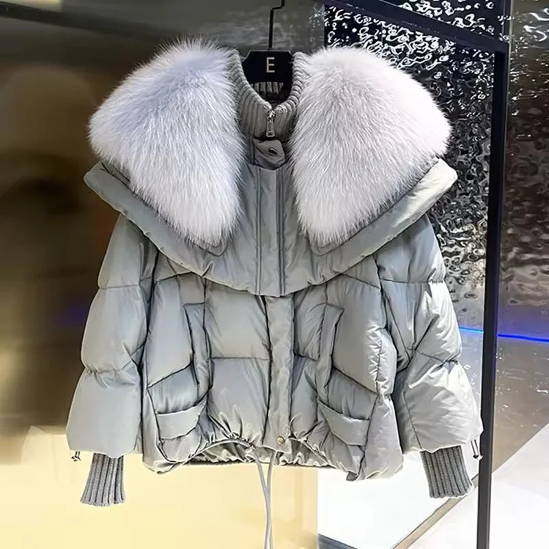 While Supplies Last Women's Down Jacket with Real Fur – Ultimate Winter Luxury. Women's Jacket Large