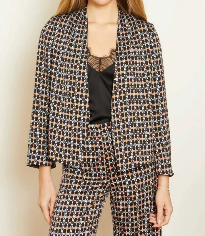 YEAR-End Clearance Kinsley Reversible Blazer In Stamped Leopard/moderne Geo