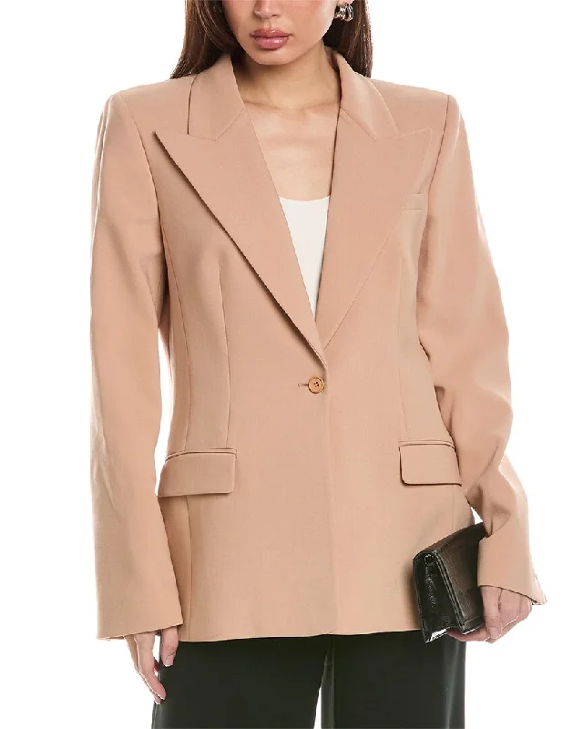 Fantastic Deals Michael Kors Collection Pebble Crepe Wool-Blend Blazer