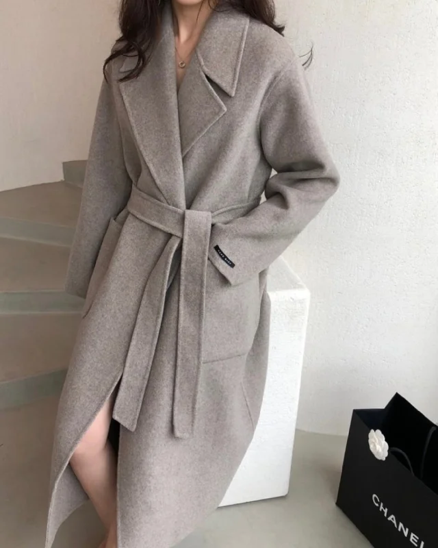 Best Bargains French Grey Handmade Wool Coat - 90% Wool