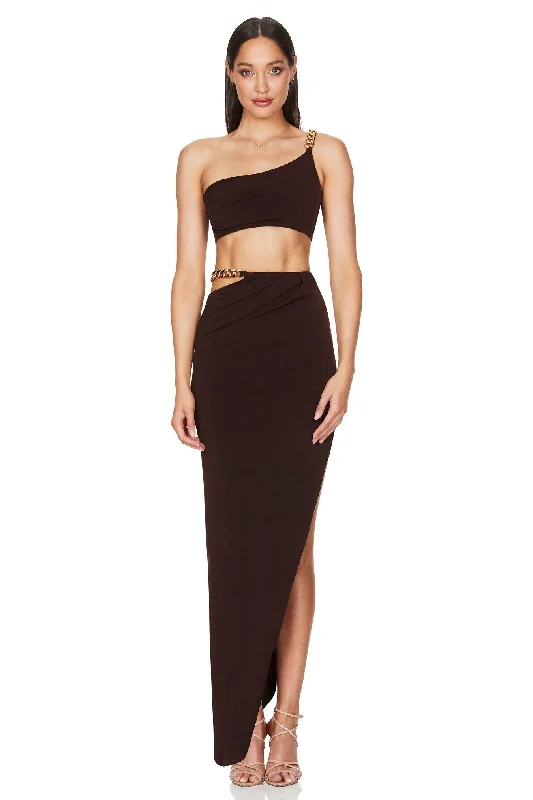 Midnight Madness Nookie Alyssa Chain Skirt - Chocolate