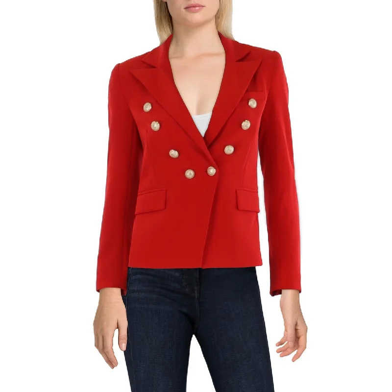 Act Now Womens Embellished Workwear Double-Breasted Blazer