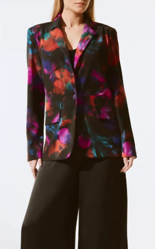 Stock Clearance Floral Print Straight Blazer In Floral/multi