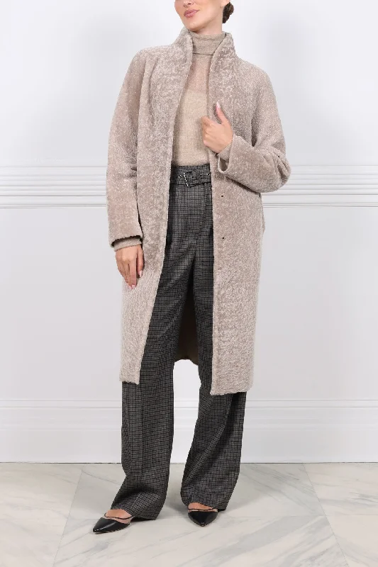 Price Slash The Cleo Reversible Curly Shearling Coat