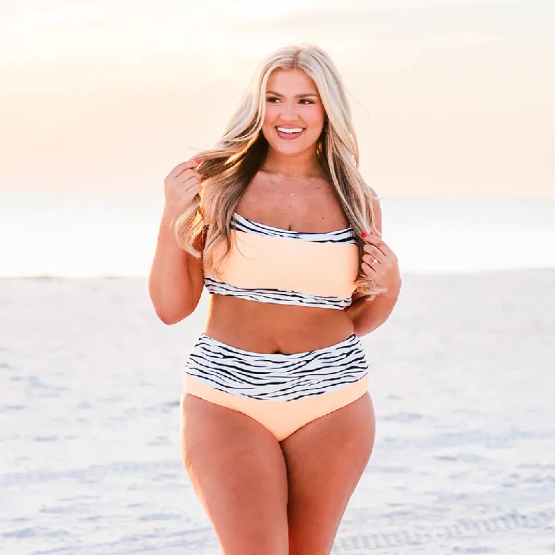 Discount Days Hidden Islands Swim Bottom, Orange/Zebra