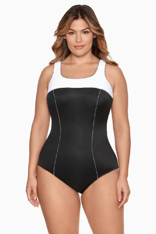 Doorbuster Deal Plus Size Colorblock Touche One Piece Swimsuit