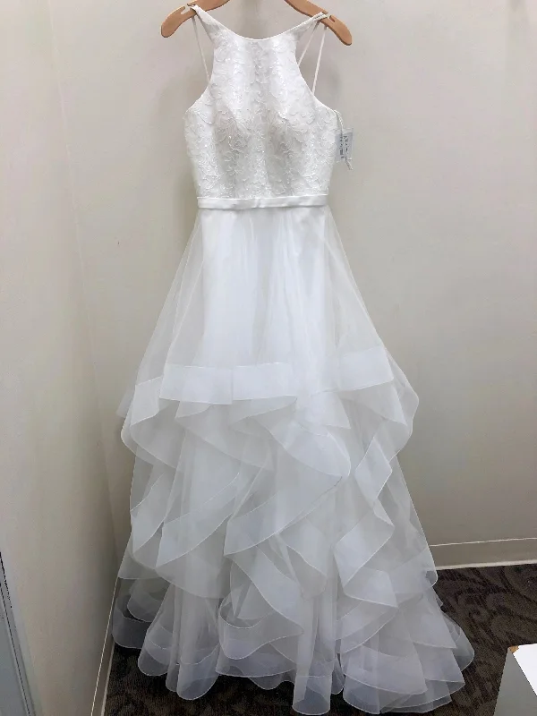 Closeout David's Bridal Floral Sequin Ball Gown with Horsehair Skirt/V3901