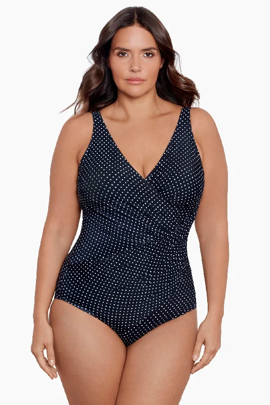 While Supplies Last Plus Size Pin Point Oceanus One Piece Swimsuit