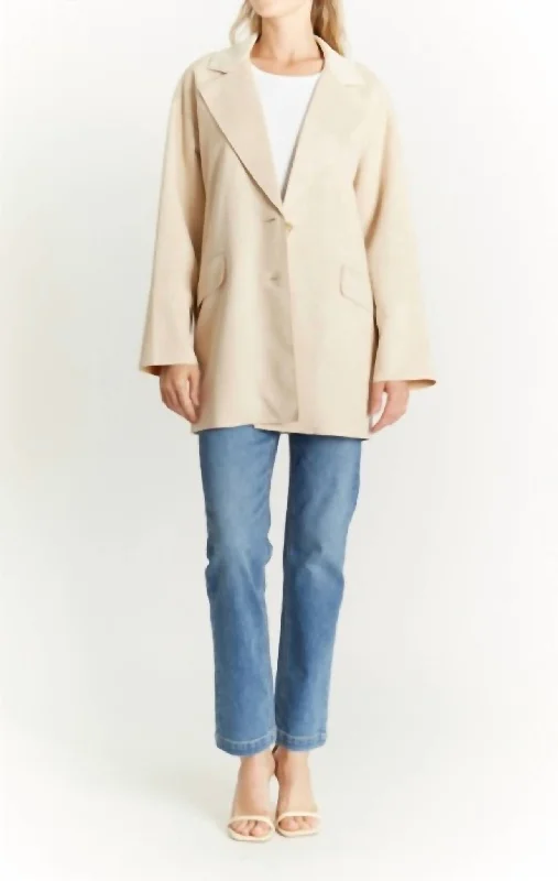 Unbeatable Prices Raw Edge Suede Jacket In Oat