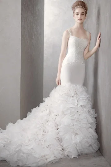Loyalty Reward Vera Wang Georgette Mermaid Gown with Dramatic Organza Skirt